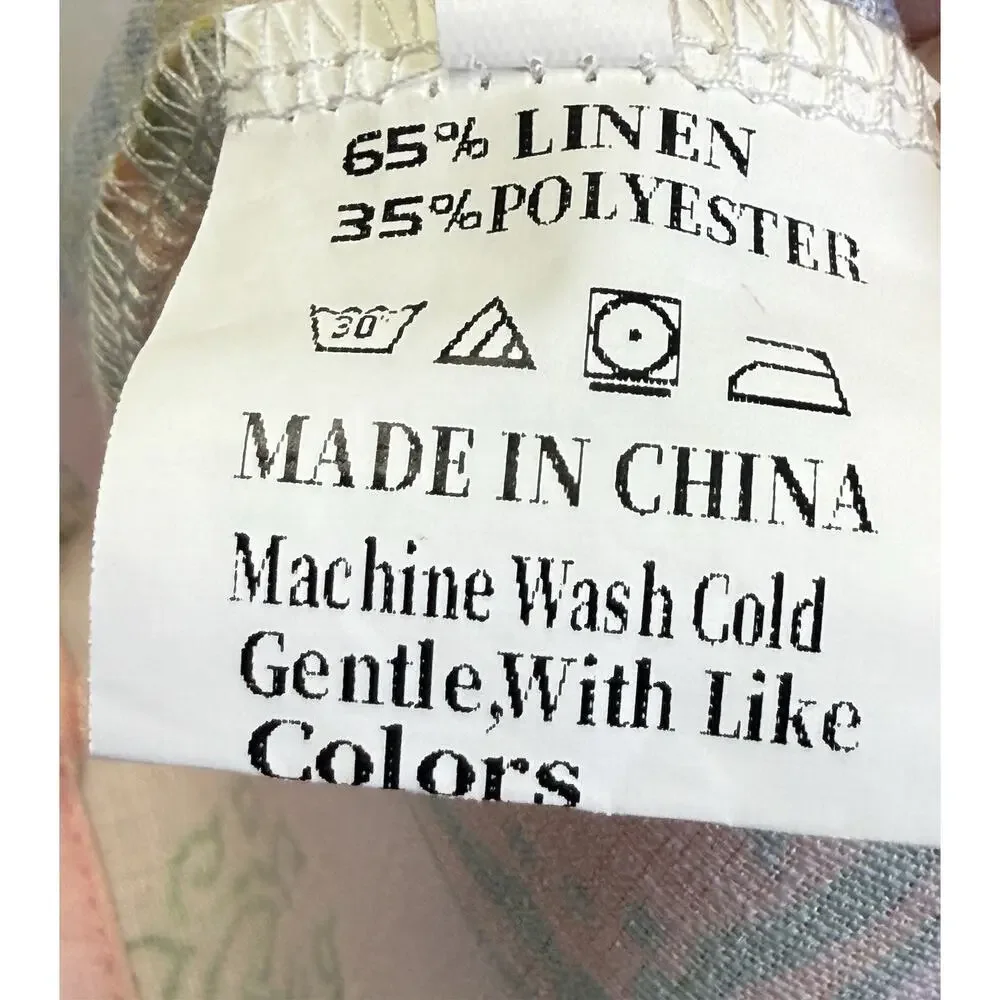 Sunday Up Linen Blend Shirt Dress Women’s Sz S Puff Sleeve Tie Waist Midi - Picture 7 of 11